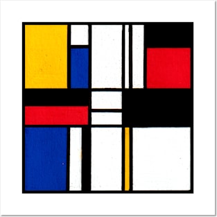 Mondrian Inspired Geometric Abstract Acrylic Painting XIV Posters and Art